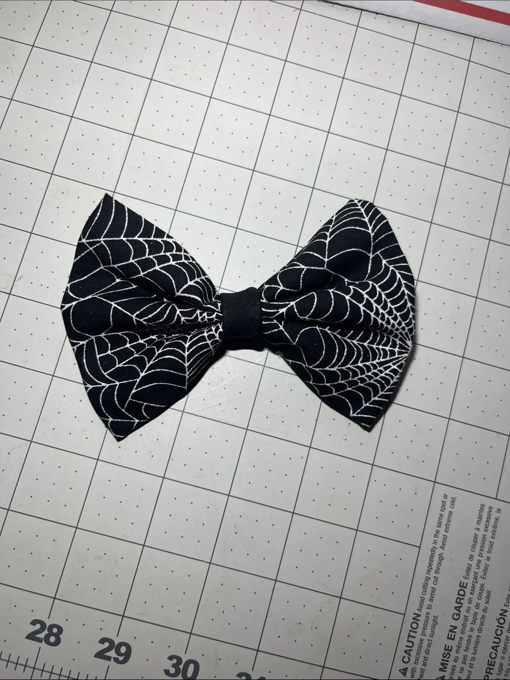 Black Spiderweb Print Bow Hair Clip for Kids